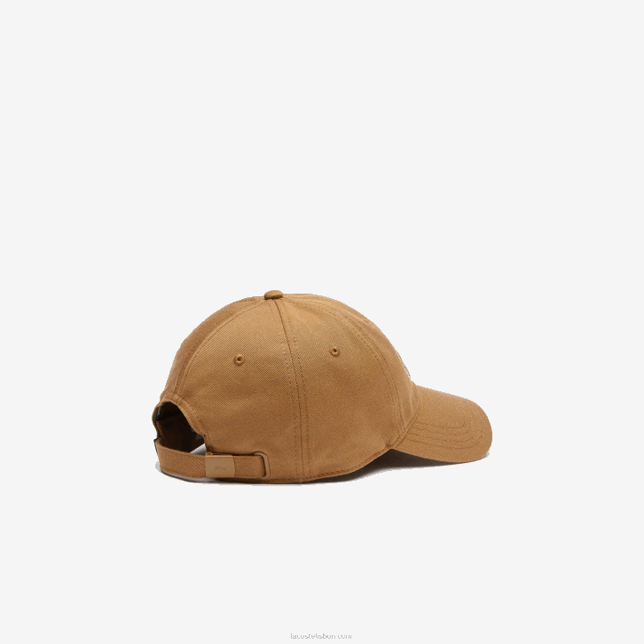 homens Lacoste marrom z0w boné de sarja de algodão orgânico ajustável 08D02235