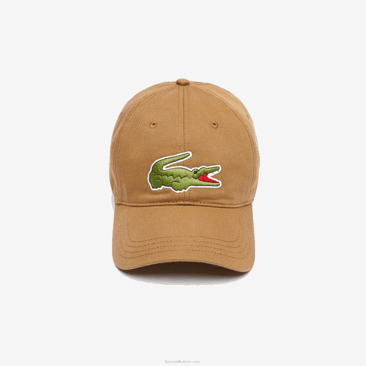 homens Lacoste marrom z0w boné de sarja de algodão orgânico ajustável 08D02235