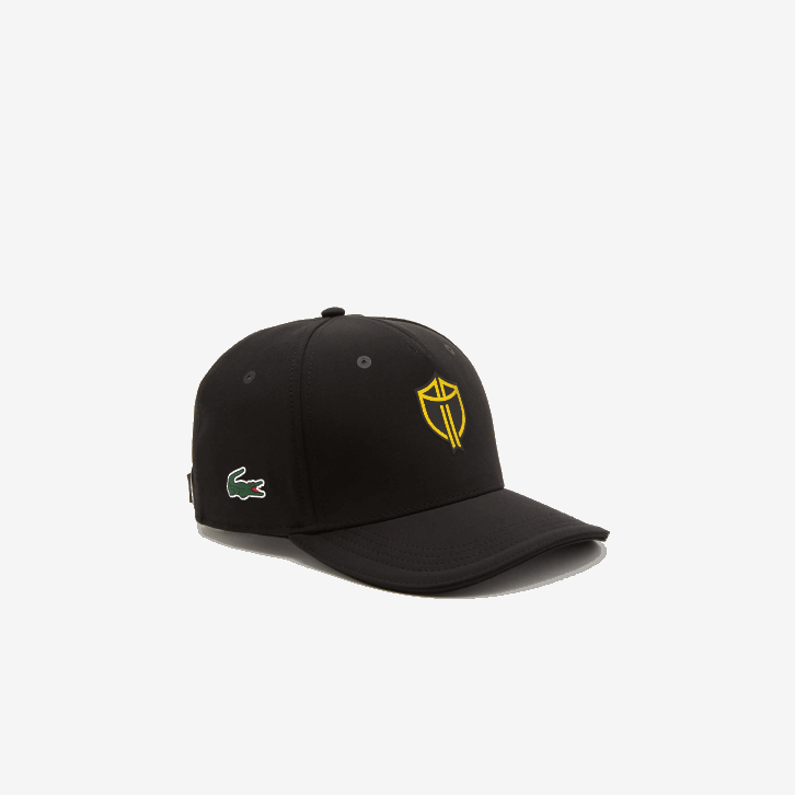 homens Lacoste preto 031 Boné de tafetá esporte stretch da Presidents Cup 08D02334