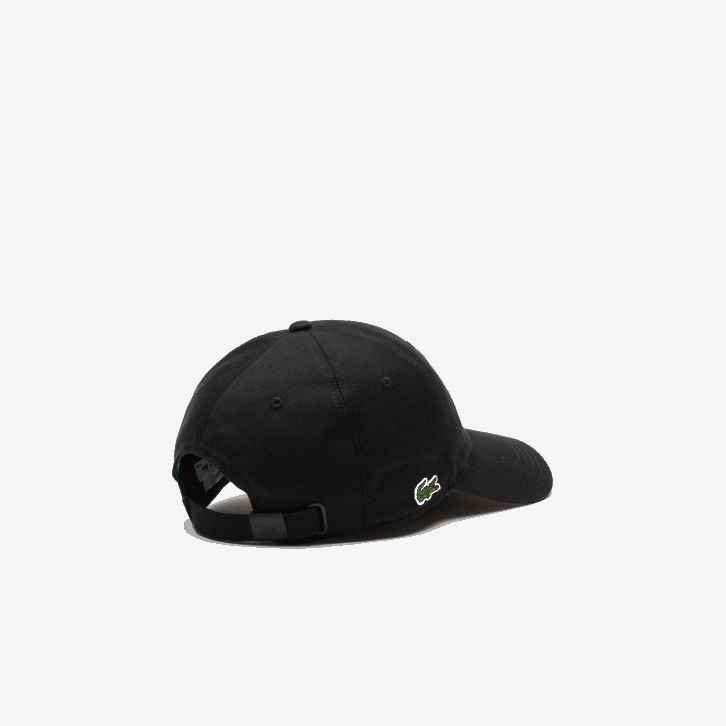homens Lacoste preto 031 boné de sarja de algodão orgânico 08D02181