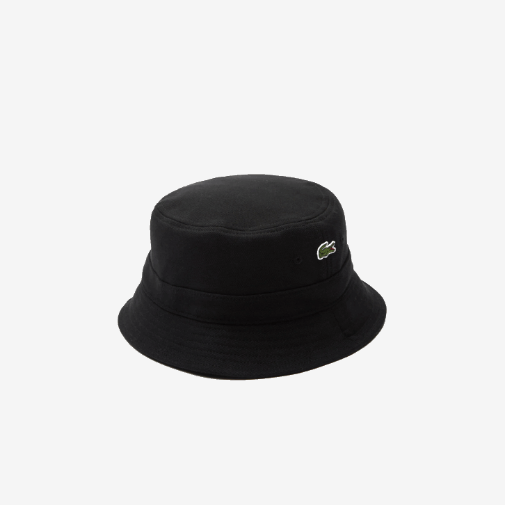 homens Lacoste preto 031 chapéu de balde de algodão orgânico 08D02246