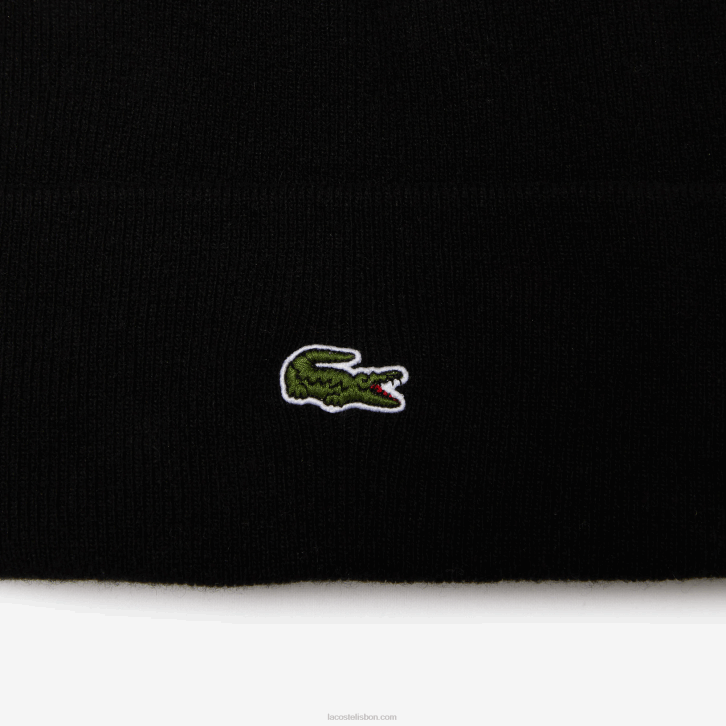 homens Lacoste preto 031 gorro de lã 08D02293