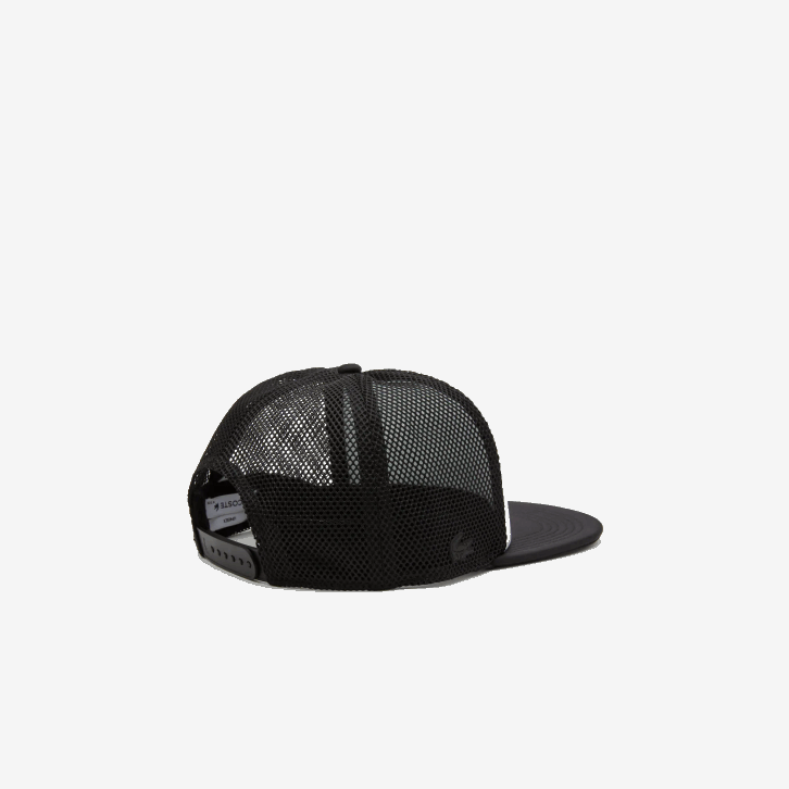 homens Lacoste preto branco 258 boné de malha e neoprene 08D02162