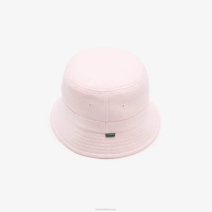 homens Lacoste rosa claro t03 chapéu de balde de algodão orgânico 08D02158