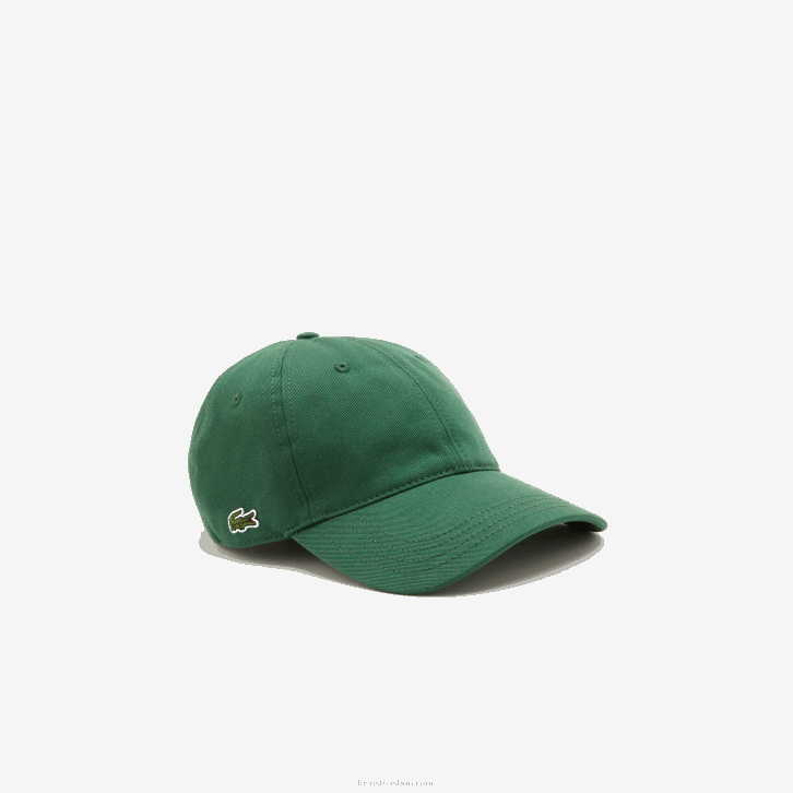 homens Lacoste verde 132 boné de sarja de algodão orgânico 08D02286