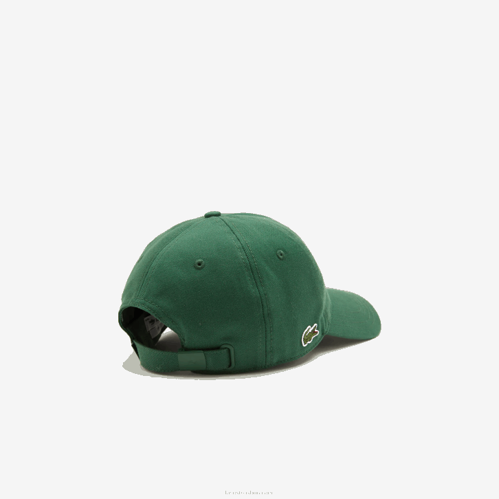 homens Lacoste verde 132 boné de sarja de algodão orgânico 08D02286