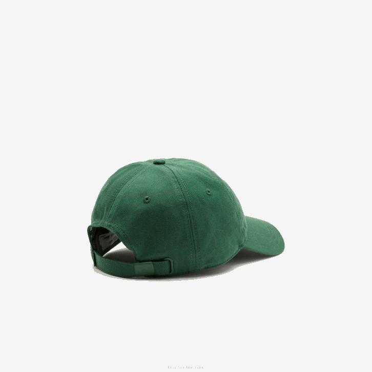 homens Lacoste verde 132 boné de sarja de algodão orgânico ajustável 08D02268