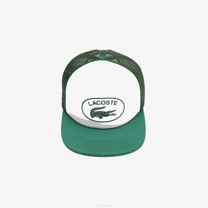 homens Lacoste verde branco 291 boné de malha e neoprene 08D02161