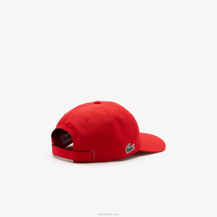 homens Lacoste vermelho 240 boné esportivo leve 08D01926