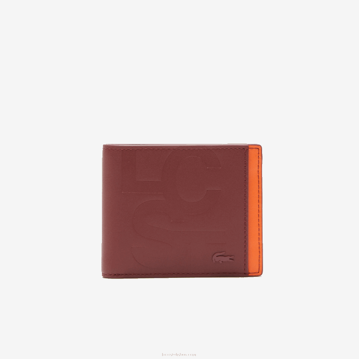 homens Lacoste cranberry celosie k92 carteira de notas com bloco de cores de impressão lcst 08D02131