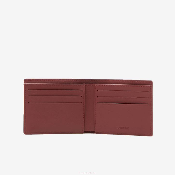 homens Lacoste cranberry celosie k92 carteira de notas com bloco de cores de impressão lcst 08D02131