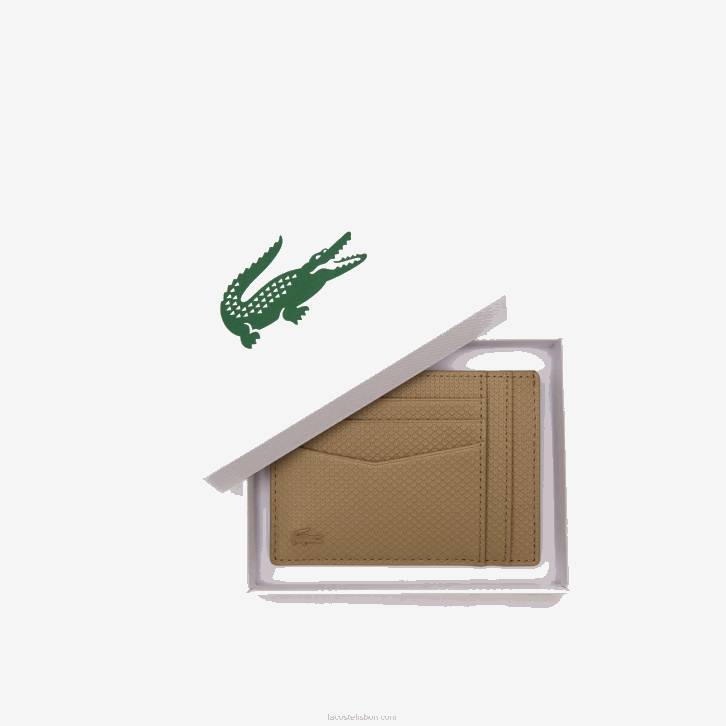 homens Lacoste leão l32 porta-cartões chantaco couro de bezerro 08D01987