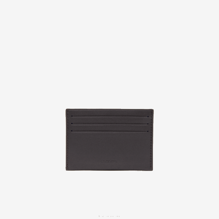 homens Lacoste marrom escuro 028 porta cartão de couro fitzgerald 08D02051