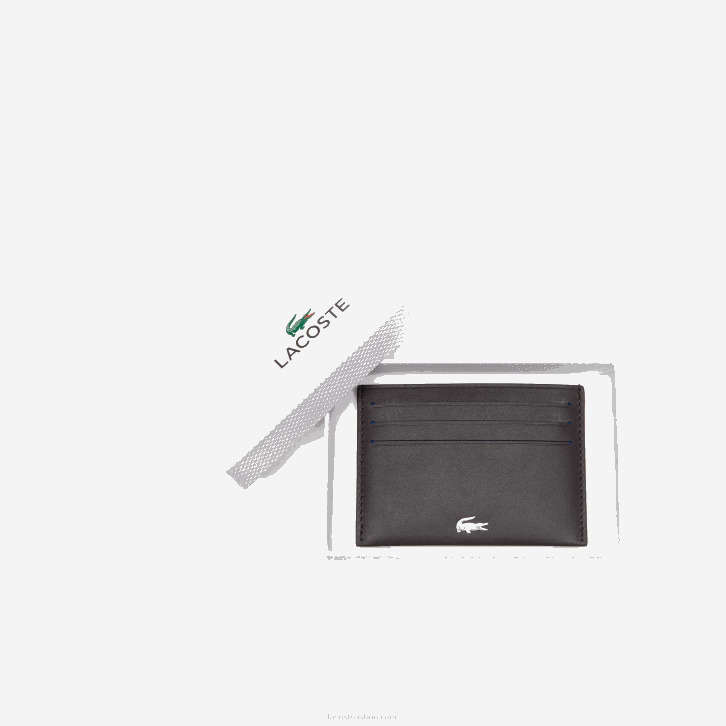 homens Lacoste marrom escuro 028 porta cartão de couro fitzgerald 08D02051