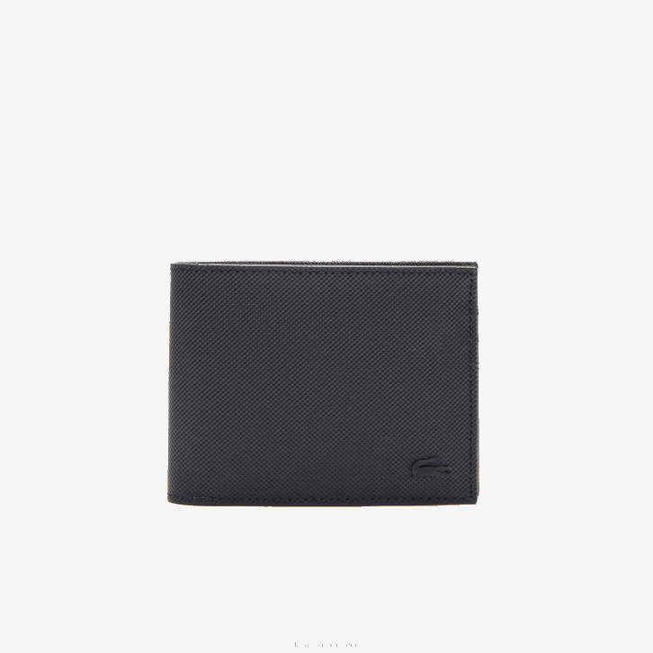 homens Lacoste preto 000 carteira clássica petit pique seis cartões 08D02020