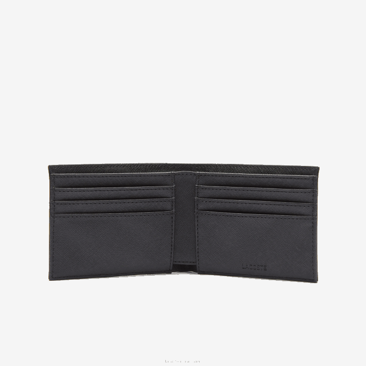homens Lacoste preto 000 carteira clássica petit pique seis cartões 08D02020