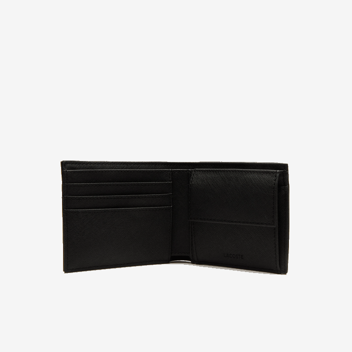 homens Lacoste preto 000 carteira clássica petit pique três cartões 08D02060