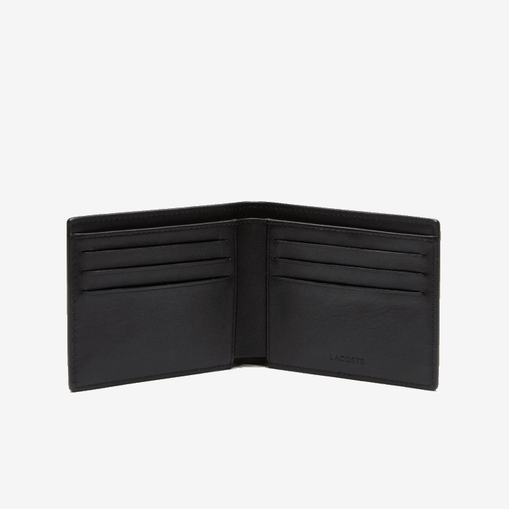 homens Lacoste preto 000 conjunto de presente de chaveiro de carteira e logotipo 08D01986