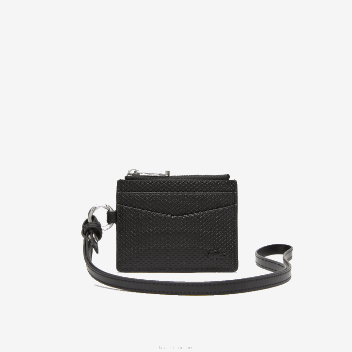 homens Lacoste preto 000 porta-cartões snap hook 08D02130