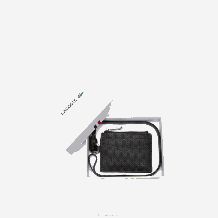 homens Lacoste preto 000 porta-cartões snap hook 08D02130