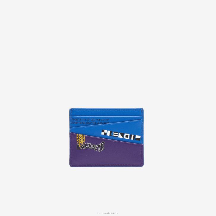 homens Lacoste samui marinho k89 porta-cartões com impressão náutica color block 08D02132