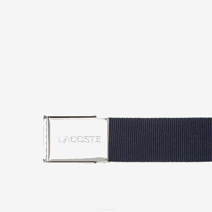 homens Lacoste 166 cinto de tecido com fivela gravada 08D02081
