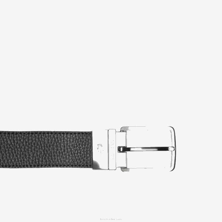 homens Lacoste 28 cinto de couro granulado com fivela gravada 08D02097