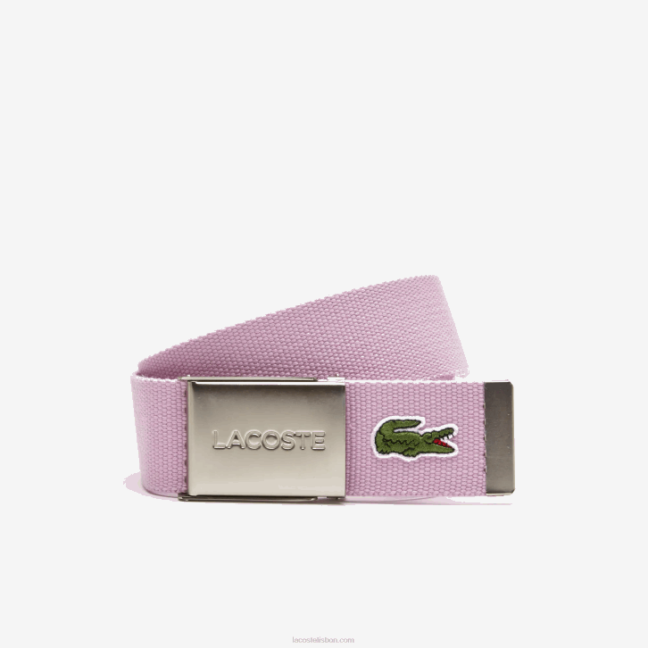 homens Lacoste albizia k29 cinto de tecido com fivela gravada 08D02116