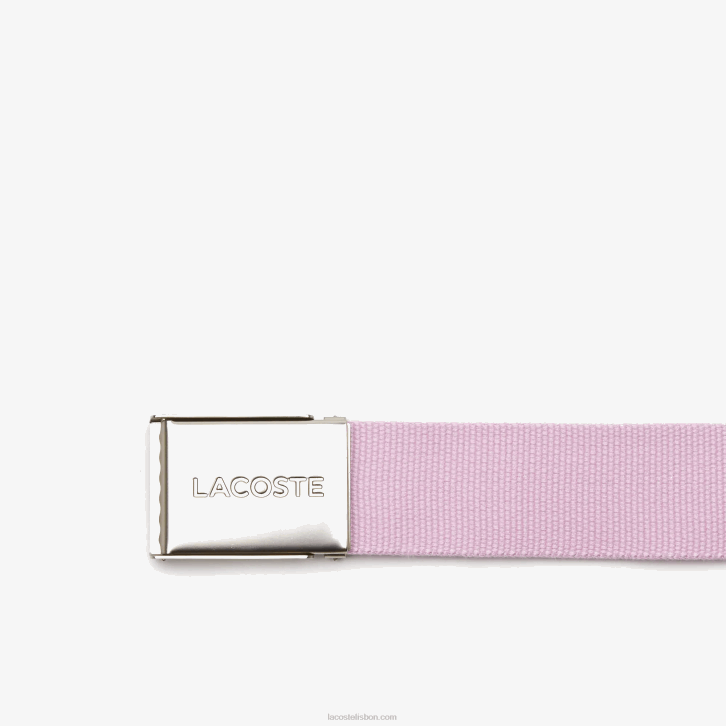homens Lacoste albizia k29 cinto de tecido com fivela gravada 08D02116