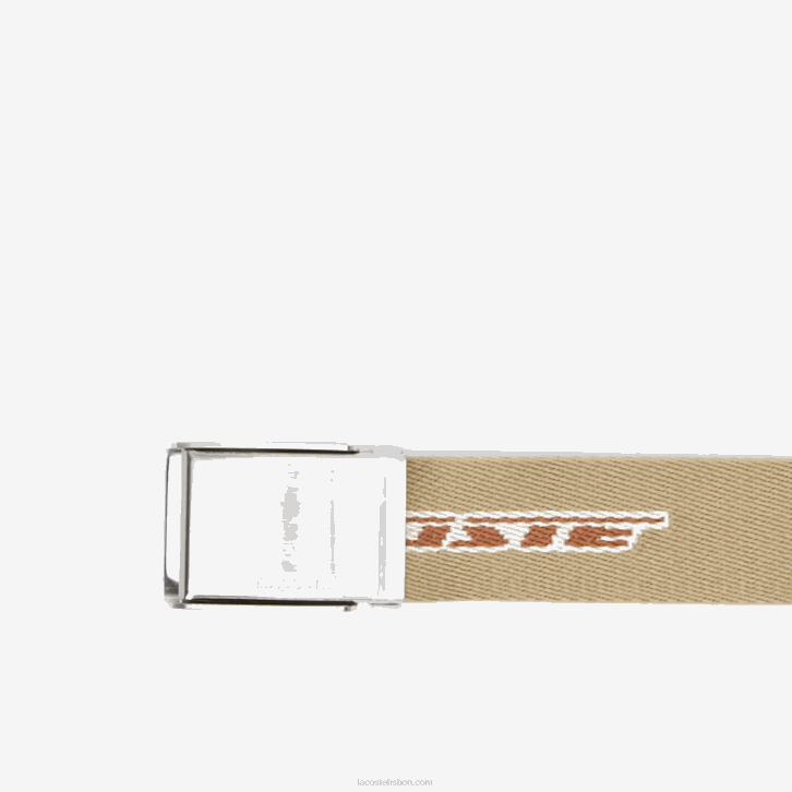 homens Lacoste farine de pecan de leão m04 cinto com estampa de logo contrastante 08D01960