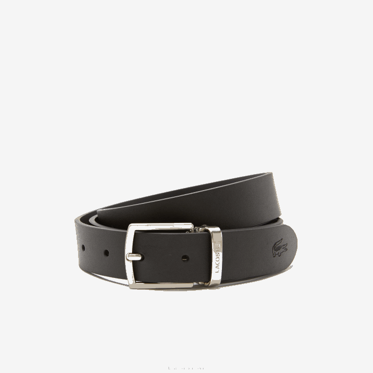 homens Lacoste imã noir j10 conjunto de presente de cinto de pino e fivela plana 08D02111
