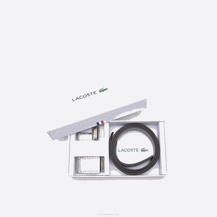 homens Lacoste imã noir j10 conjunto de presente de cinto de pino e fivela plana 08D02111