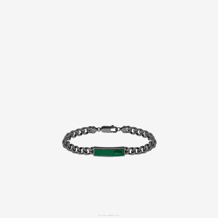homens Lacoste aço preto 033 definir e combinar pulseira 08D02211