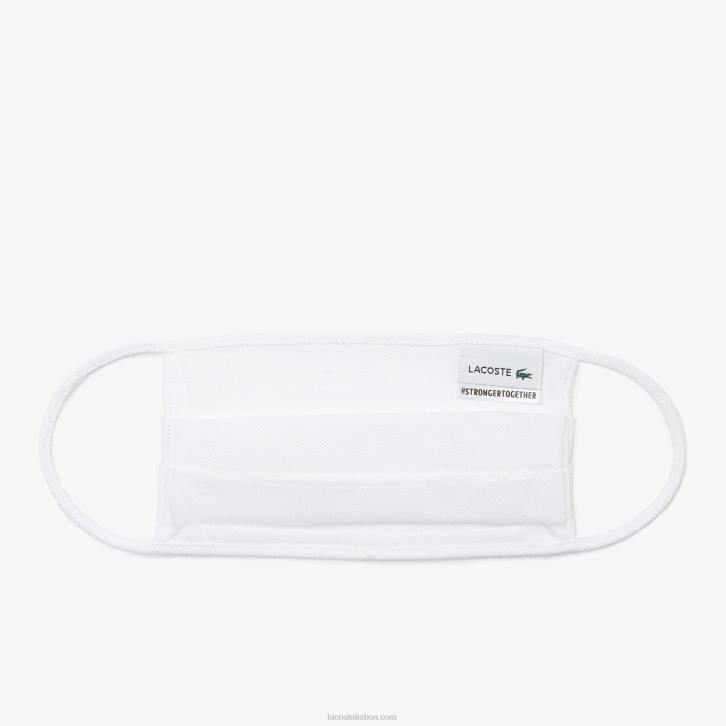homens Lacoste branco 001 l.12.12 máscara de proteção facial piquê de algodão 08D02322