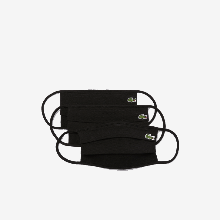 homens Lacoste preto 031 l.12.12 máscaras faciais pacote com 3 08D02262