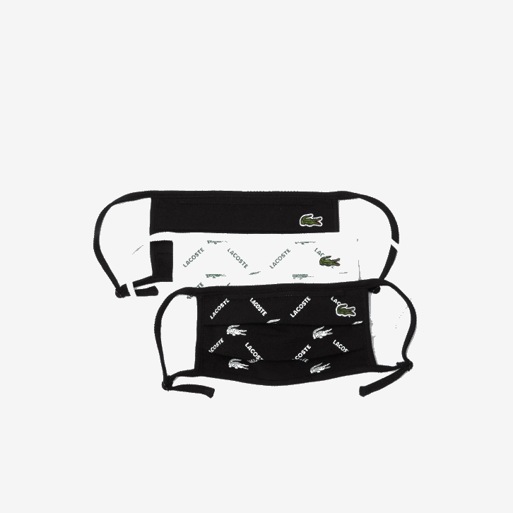 homens Lacoste preto verde branco 299 l.12.12 máscaras ajustáveis ​​de proteção facial pacote com 3 08D02273