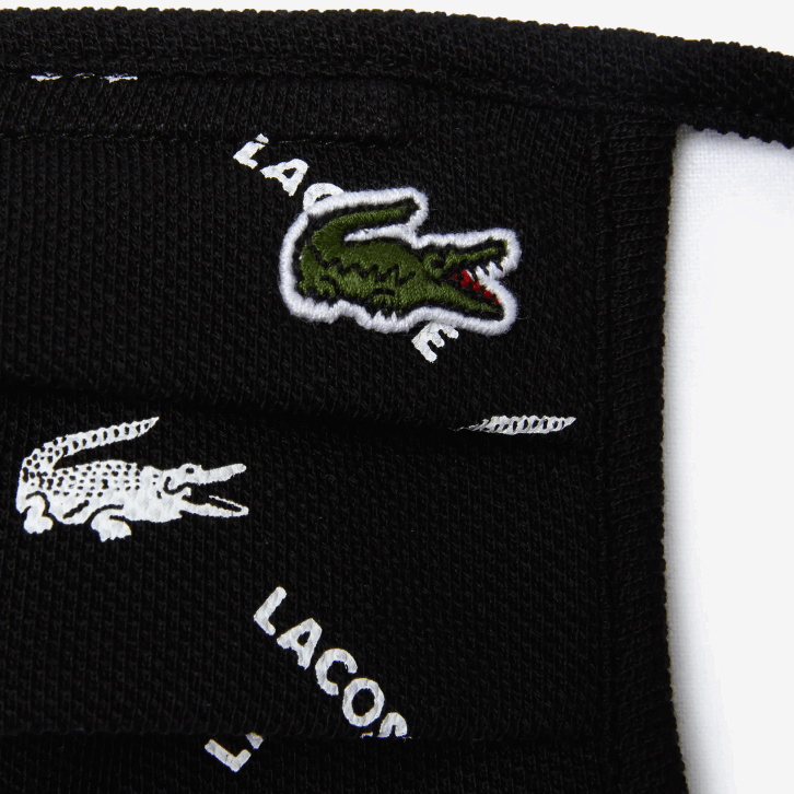 homens Lacoste preto verde branco 299 l.12.12 máscaras ajustáveis ​​de proteção facial pacote com 3 08D02273