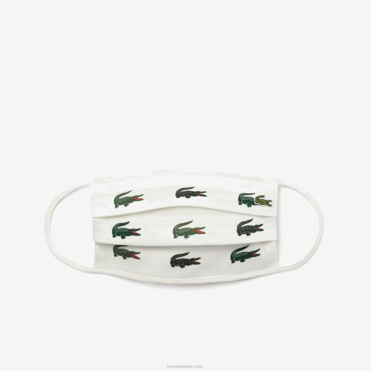 homens Lacoste verde branco 2bt l.12.12 máscaras faciais de algodão pacote com 3 08D02290