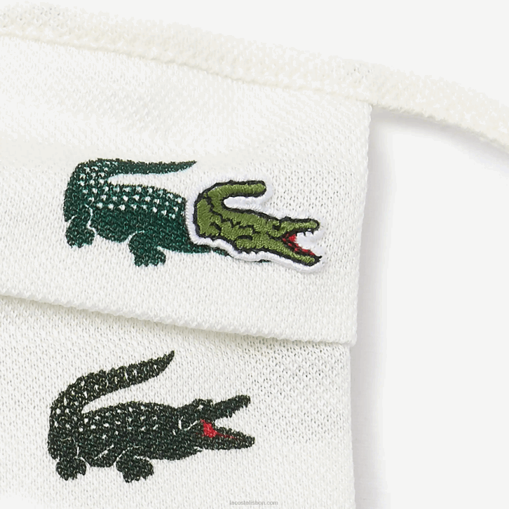 homens Lacoste verde branco 2bt l.12.12 máscaras faciais de algodão pacote com 3 08D02290
