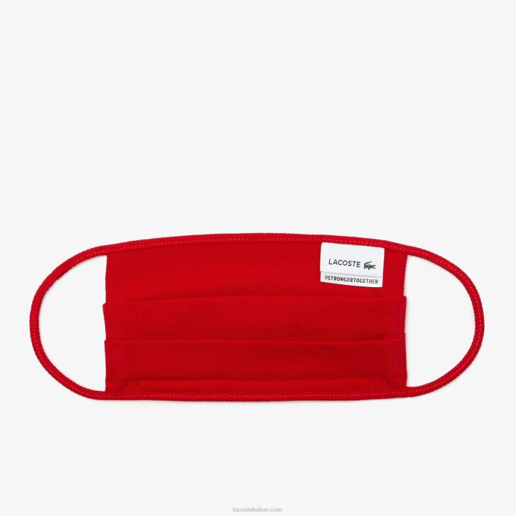 homens Lacoste vermelho 240 l.12.12 máscara de proteção facial piquê de algodão 08D02321