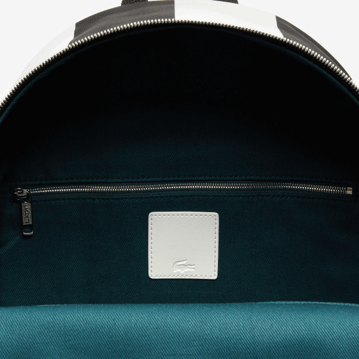 homens Lacoste preto branco 279 mochila listrada bolsa destacável ao vivo 08D02055