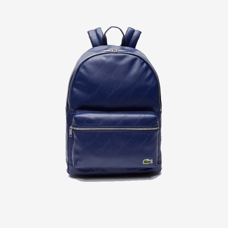 homens Lacoste profundidades azuis e62 mochila com zíper com impressão de assinatura ao vivo 08D02047