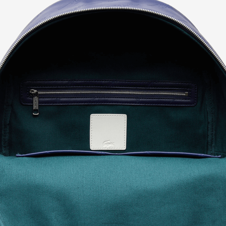 homens Lacoste profundidades azuis e62 mochila com zíper com impressão de assinatura ao vivo 08D02047
