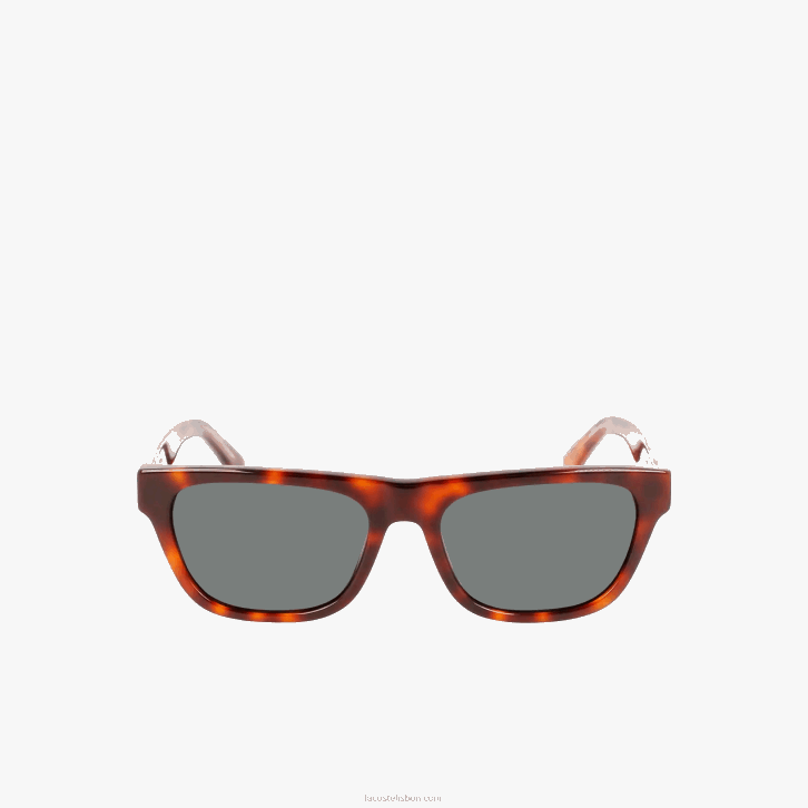 homens Lacoste havana 240 óculos de sol retângulo estilo escala L.12.12 em acetato 08D02183