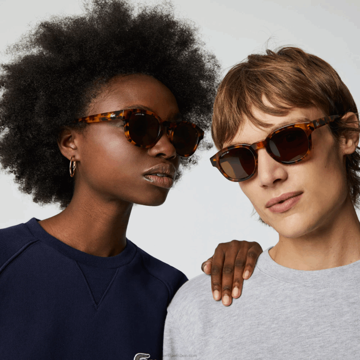 homens Lacoste havana brn 214 óculos de sol nacionais geográficos ovais de bio acetato 08D02317