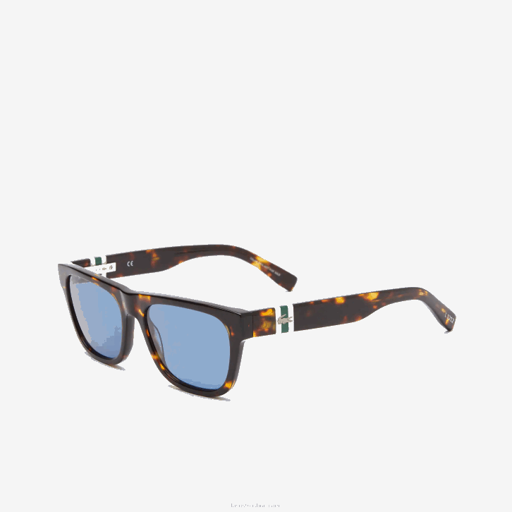 homens Lacoste havana mate 230 óculos de sol retângulo estilo escala L.12.12 em acetato 08D02184