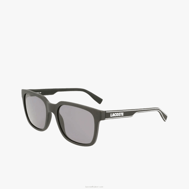 homens Lacoste preto/azul 002 óculos de sol retangular linha ativa 08D02281