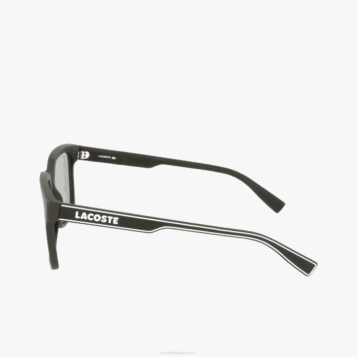 homens Lacoste preto/azul 002 óculos de sol retangular linha ativa 08D02281