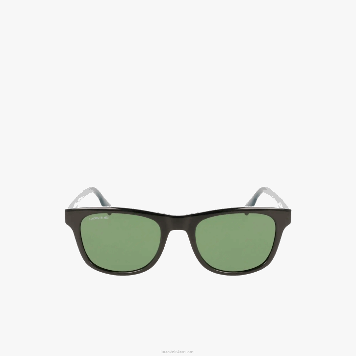 homens Lacoste preto fosco 001 óculos de sol retângulo color block 08D02308