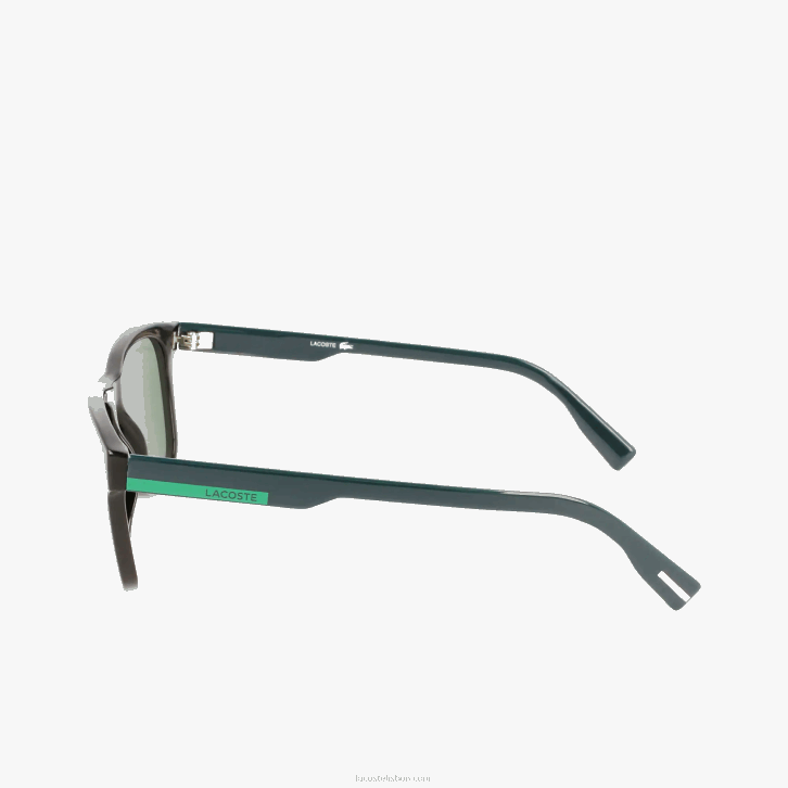 homens Lacoste preto fosco 001 óculos de sol retângulo color block 08D02308